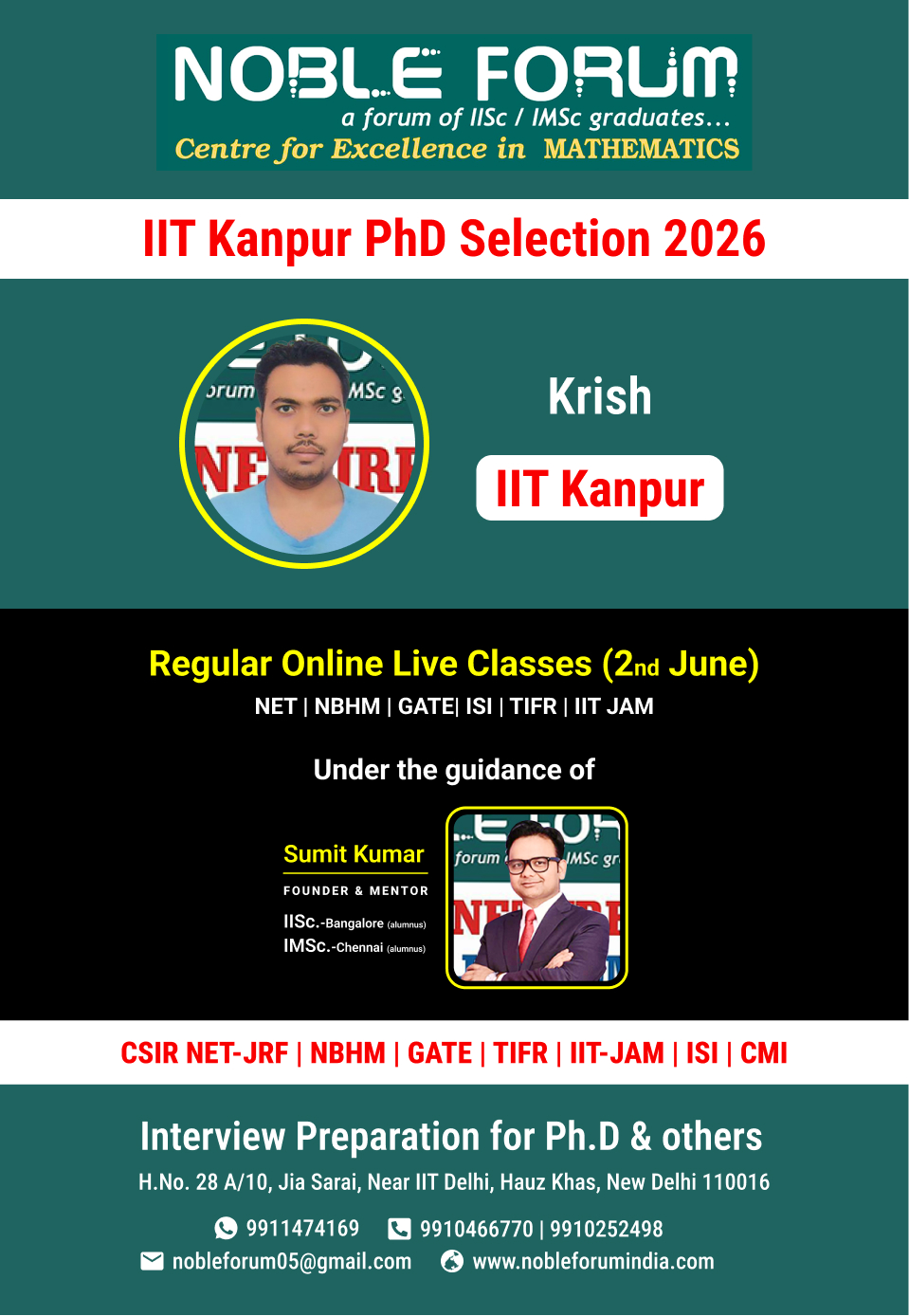Krish _  IIT Kanpur PhD Selection 2026